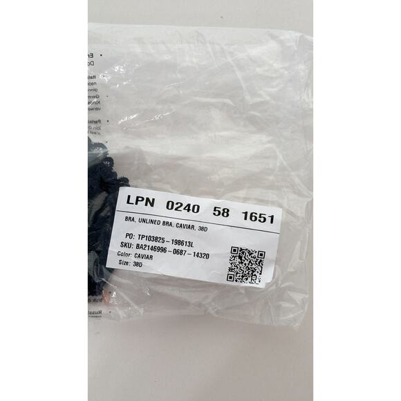 Savage X Fenty Floral Lace Unlined Bra Black Caviar Womens Size 38D New Wired - Picture 12 of 12